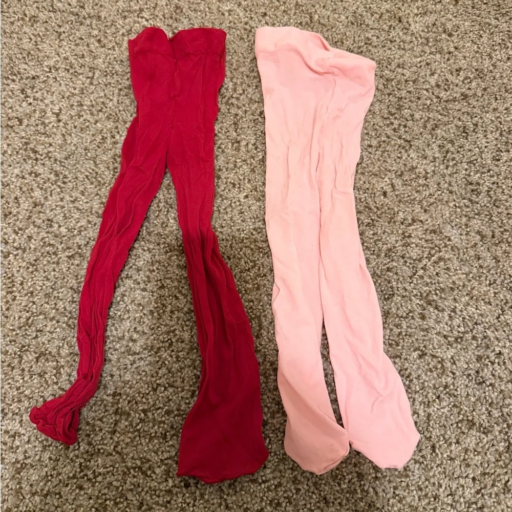 Bundle of Red and Pink Tights Set 12-24M